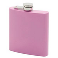 6 Oz. 4 1/2" x 3 3/4" Flask w/ Screw Top in Pink